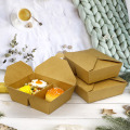 wholesale kraft food container box take away kraft paper fast food container